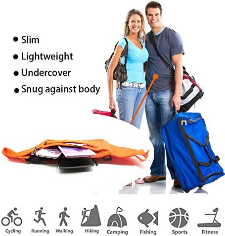 Naoki Outdoor Sports Running Jogging Cycling Hiking Camping Climbing Travel Ultra-thin Waterproof Polyester Waist Pack / Bag Runner Belt(Orange)