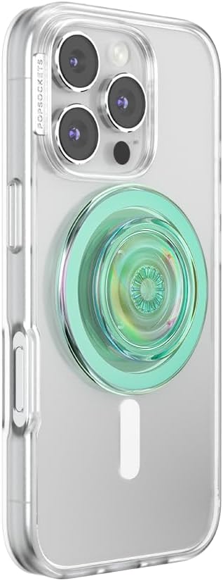 PopSockets Phone Grip for MagSafe, Magnetic Holder, Phone Stand, Green - Iridescent Turq