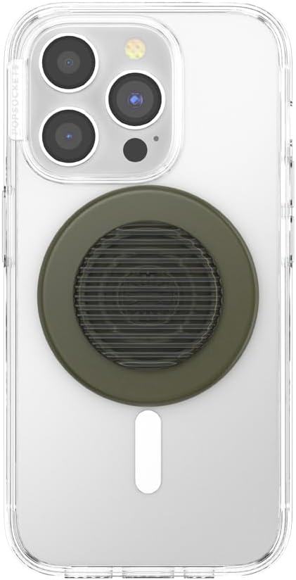 PopSockets Phone Grip for MagSafe, Magnetic Holder, Phone Stand, Green - Fluted Fatigue