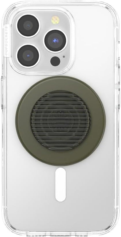 PopSockets Phone Grip for MagSafe, Magnetic Holder, Phone Stand, Green - Fluted Fatigue