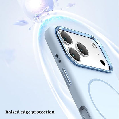 Magnetic Case for iPhone 17 Pro Max/17 Pro/17 Air/17, Wireless Charging Case, Ultra Thin Liquid Silicone Soft Fiber Lining Cover, (17 Pro,Blue)