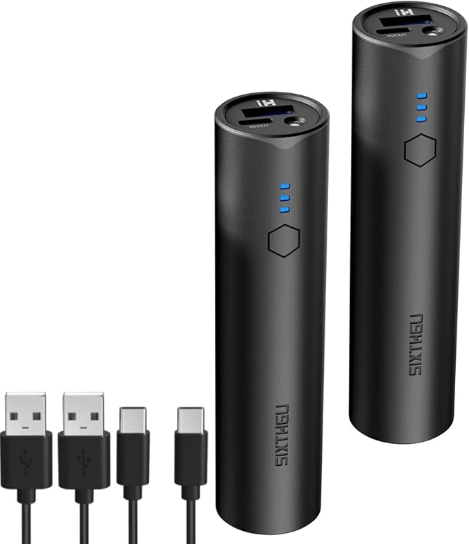Portable Charger, 5000mAh Mini Power Bank, S03 2-Pack Pocket Size Fast Charging USB-C (in&Out), PowerNano, Compatible with iPhone Series, Android Phone and More