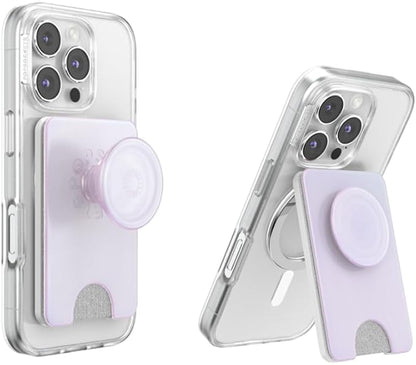 PopSockets Kick-Out Wallet for MagSafe, Adjustable Kickstand, Magnetic Stand, White - Opalescent White