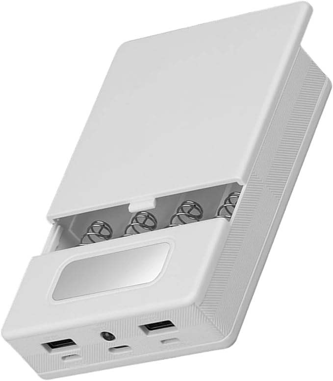 Battery Holder Case for Phone Electronics Fast Charging Portable Charging Power Shell 18650 Battery Box Case Shell ABS Enclosure White
