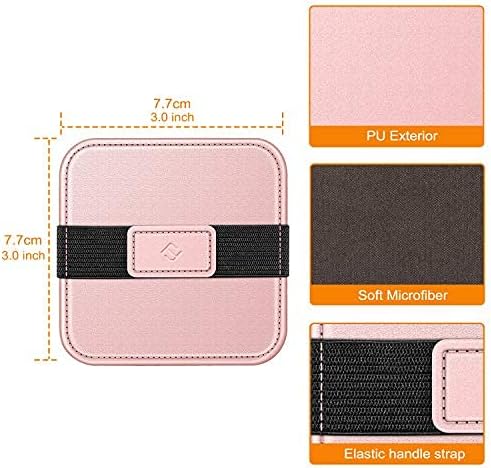 Fintie Screen Cleaning Pad, [4 Pack] Soft Cloth Wipes Screen Cleaner with Elastic Strap for iPad, iPhone, MacBook, Tablets, Laptop (Shades of Blue)