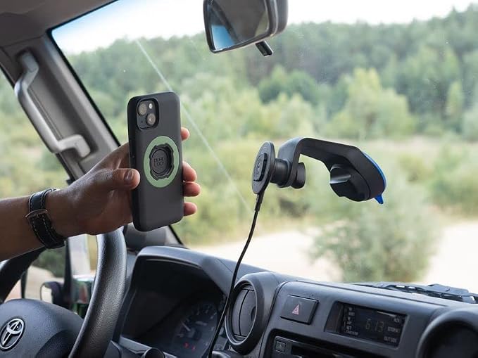 Quad Lock Suction Windshield/Dashboard Car Phone Holder for iPhone, Galaxy, Pixel Cases and Universal Adaptors