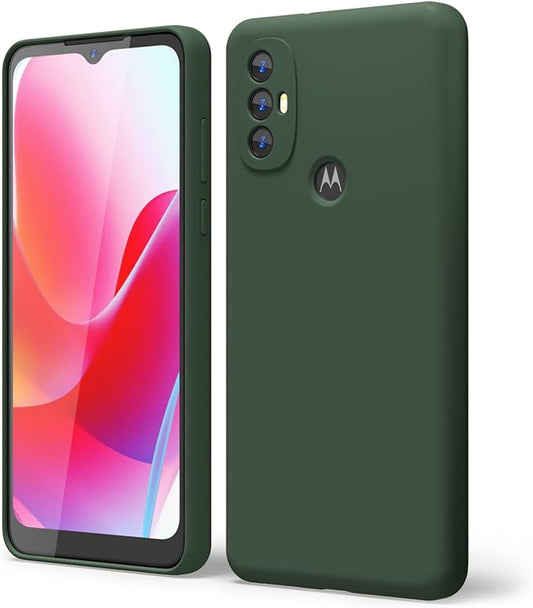oakxco for Motorola Moto G Power 2022 Phone Case/Moto G Play 2023 Phone Case Liquid Silicone, Thin Slim Soft Rubber Gel TPU Plain Simple Cover for Women, Matte Solid Color,Dark Green