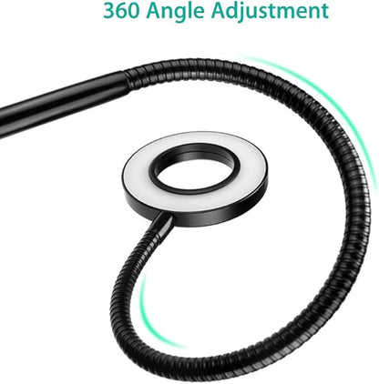 NexiGo 3.5 Inch Dual Selfie Ring Light with Moible Phone & Webcam Holder, 3-Light Modes, 10 Brightness Levels, LED Ringlight with Tripod Stand, for Live Streaming Makeup Video Conference