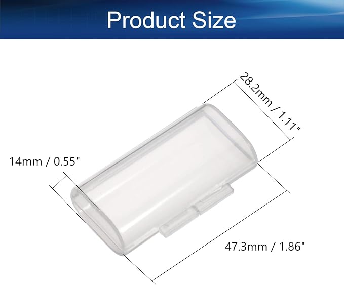 Heyiarbeit AAA Battery Organizer Box PP Battery Storage Case Battery Holder Storage for Carrying Battery Transparent 5Pcs
