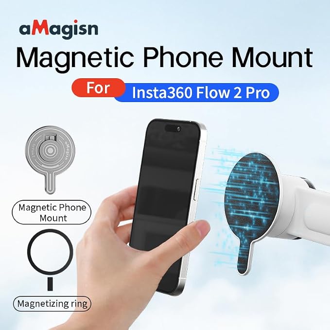 Magnetic Mount Adapter Accessories Compatible with Insta360 Flow 2 Pro Smartphone Gimbal Stabilizer (for Insta360 Flow 2 Pro)