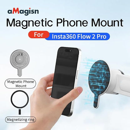 Magnetic Mount Adapter Accessories Compatible with Insta360 Flow 2 Pro Smartphone Gimbal Stabilizer (for Insta360 Flow 2 Pro)
