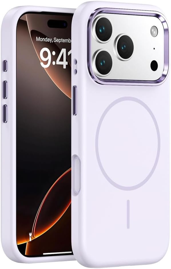 Magnetic Case for iPhone 17 Pro Max/17 Pro/17 Air/17, Wireless Charging Case, Ultra Thin Liquid Silicone Soft Fiber Lining Cover, (17,Purple)