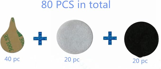 Sticky Circles, No-Residue Mini Windshield Undercovers for Hiding Lavalier Lapel Microphones On Clothes to Reduce Wind Noise, Pack of 40 Sticker, 20 Fabric Circle of Each Black and White