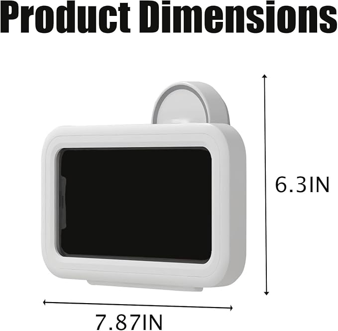 Waterproof Shower Phone Holder with Suction Cup & Enhanced Sound Quality, 360° Rotating Anti-Fog Case, High Sensitivity Touch Screen for Bathroom Bathtub, Fits 4-7" Smartphones2 Packs