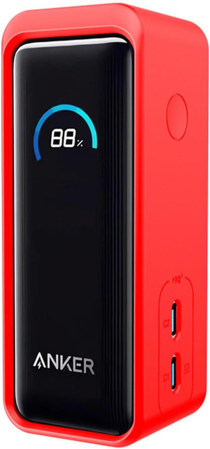 Silicone Case for Anker Prime Power Bank 9600mAH 65W Protective Cover Charging Easily Anti Scratch Shock Resistant Light-Weight Portable Sleeve (Red)
