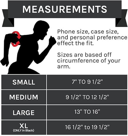 Sprigs Phone Armband Sleeve for iPhone 14, 13, 12, 11, X Galaxy Z, S22, S21, S20 Google Pixel 7, 6, 5. The Lightest & Most Comfortable Running Armband, Stretches to Fit All Phones with Case for Women & Men