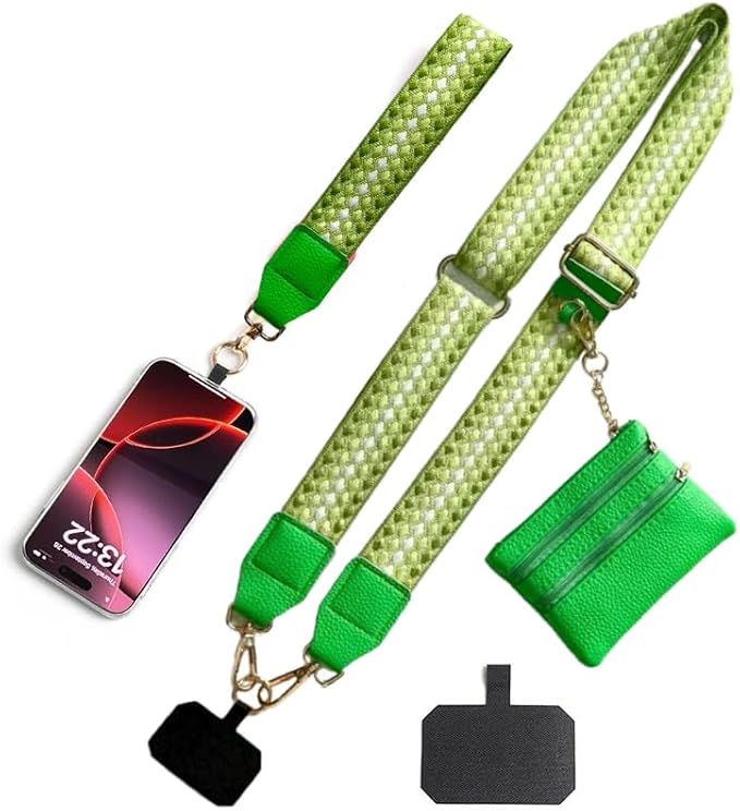 Crossbody Body Phone Holder for Women, New Phone Strap with Zippered Pouch, Adjustable Crossbody Strap