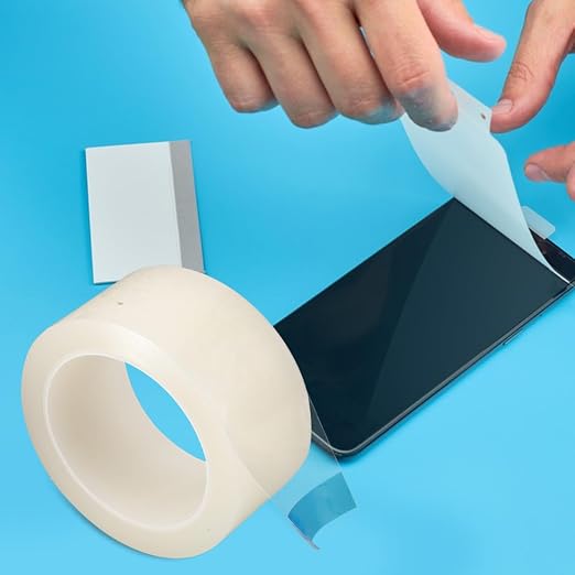 Screen Tape Phone Screen Dust Tape Thickened Adhesive for Scratch Removal Dirt Adhesion Compatible with Phones Tablets Cameras Versatile, 1Roll