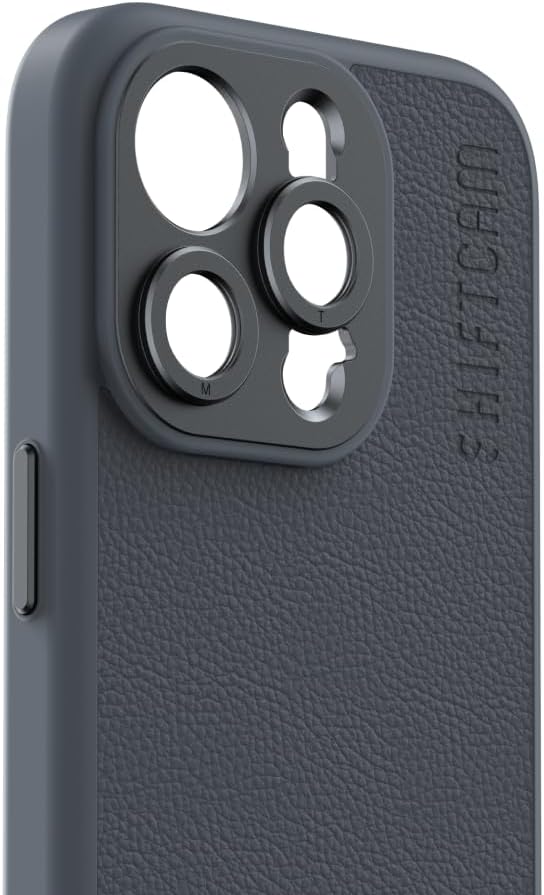 ShiftCam Leather Camera Case Compatible with iPhone 15 | Built-in Lens Mount | Magnetic-Case | Shoot Stunning Photos Instantly (iPhone 15 Series, iPhone 15 Pro) Charcoal