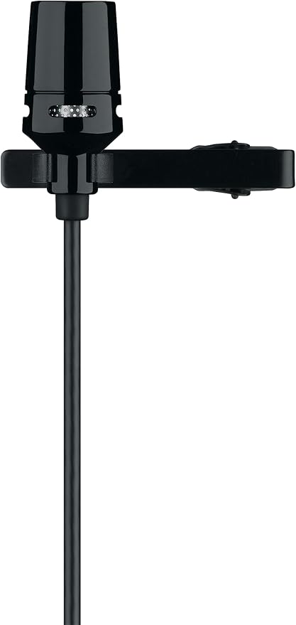 Shure Centraverse Lavalier Microphone, Black, Cardioid Condenser Mini Lav Mic, Clip-On for Hands-Free Use, TA4F Connector, Wireless Bodypacks (CVL-B/C-TQG)