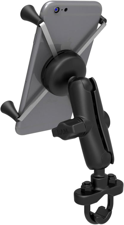 RAM Mounts X-Grip Large Phone Mount with Handlebar U-Bolt Base RAM-B-149Z-A-UN10U with Short Arm for Motorcycle, ATV/UTV, Bike