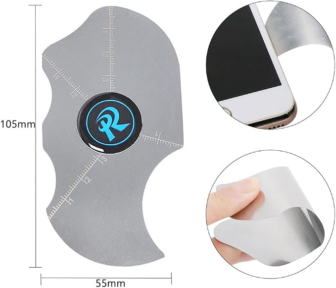 0.1mm Ultra Thin Flexible Opening Card Metal Spudger Prying Tool with Scale for Laptop PC Tablet Smart Phone Screen Repair