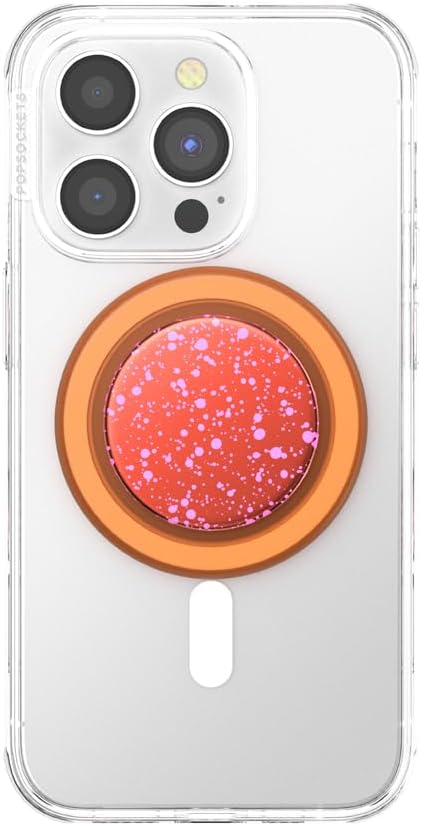 PopSockets Phone Grip for MagSafe, Magnetic Holder, Phone Stand, Orange - Clay Speckle