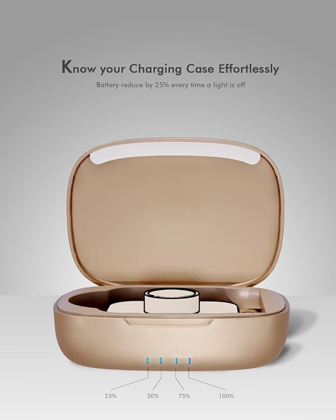 Doohoeek Updated Charging Case Compatible with Oura Ring 4 & 3 Charger, Wireless Power Station Fits Official Chargers & Fit All-Sized Rings Gen 4 & 3 1000mAh (Official Charger NOT Included), Rosegold