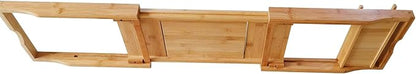 Bamboo Bathtub Tray, Expandable Bath Tray Multifunctional Drain Bath Shelf Caddy Tray Bathtub Storage Rack Bath Tub Tray Table for Candle Towel Book Wine Phone Shower
