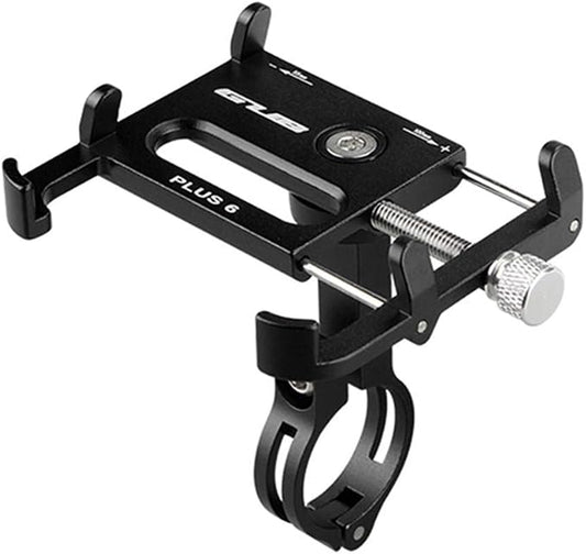 GUB Bicycle & Motorcycle Phone Mount - Aluminum Bike Phone Holder with 360°Rotation Adjustable Handlebar Phone Holder Compatible with iPhone Xs XR 8 Plus,Compatible with Samsung S9/S8 (PLUS6 Black)