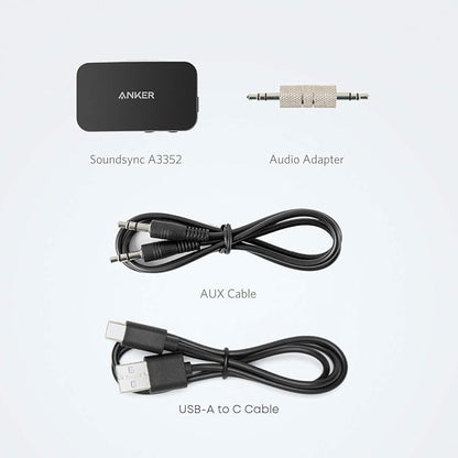Anker Soundsync Bluetooth Receiver for Music Streaming with Bluetooth 5.0, Dual Device Connection, Handsfree Calls, 12-Hour Battery Life, for Car & Home Stereo - Signal Reception Only