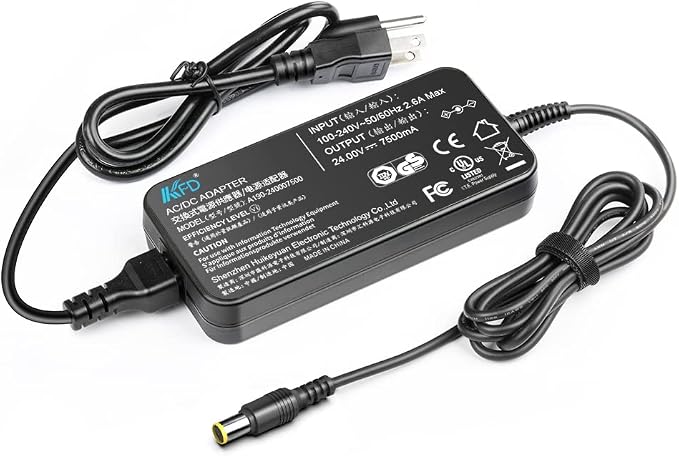 KFD 180W AC Adapter Charger for Jackery Portable Power Station Explorer 1000 880 Solar Generator Power Supply Cord US Plug Cable P/N KA18024075-6C 24V 7.5A
