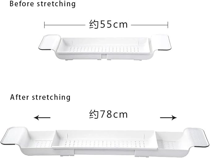 Expandable Bathtub Tray Adjustable Bathtub Storage Shelf Holder For Book Wine Phone Multifunctional Bathroom Tub Rack