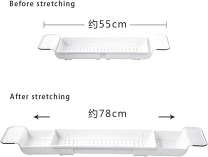 Expandable Bathtub Tray Adjustable Bathtub Storage Shelf Holder For Book Wine Phone Multifunctional Bathroom Tub Rack