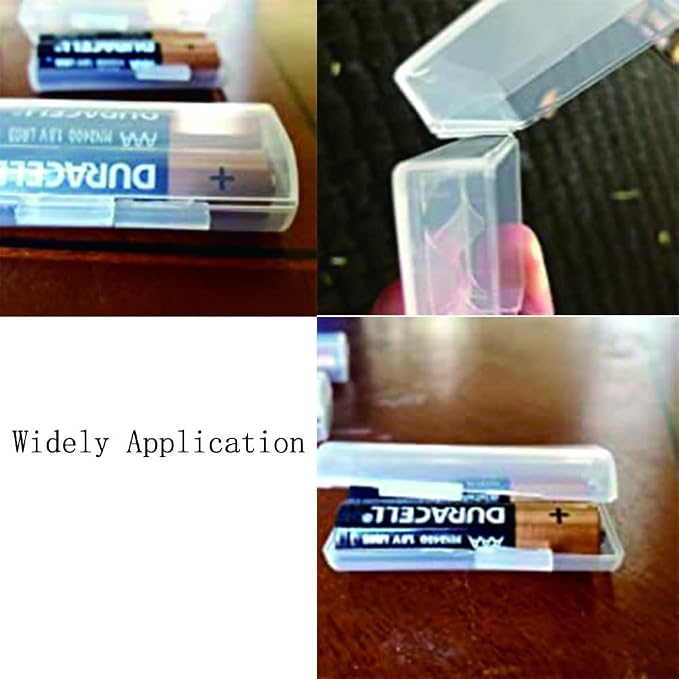 Heyiarbeit AAA Battery Organizer Box PP Battery Storage Case Battery Holder Storage for Carrying Battery Transparent 5Pcs