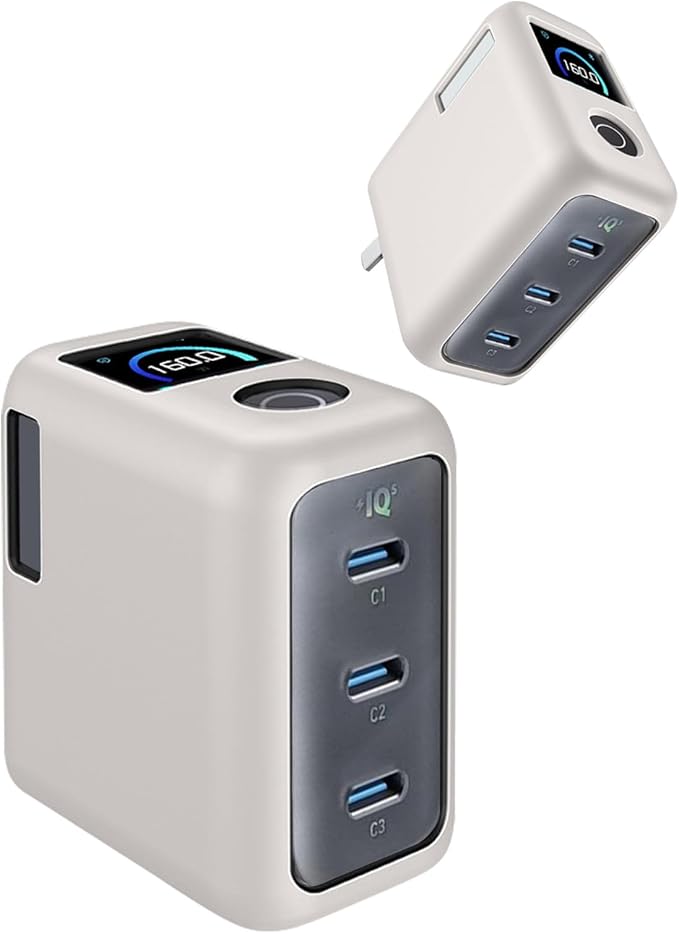 Silicone Protective Case for Anker Prime 160W USB-C Charger , Full-Body Protective Cover with Precise Cutouts, Shockproof Dustproof Charging Block Protector Sleeve & Scratch-Resistant Sleeve (Grey)