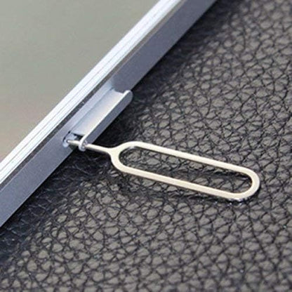 (100 Pack) iFlash Sim Card Tray Remover Eject Pin Key Tool for iPhone iPad Samsung Galaxy Smart Phone/Tablet and More (Silver)