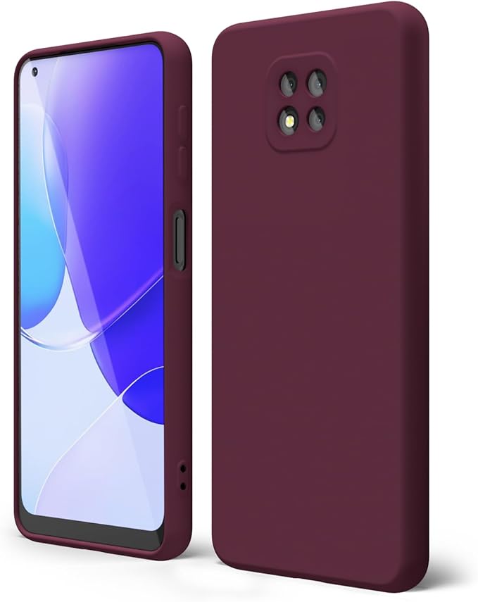 oakxco for Motorola Moto G Power 2021 Phone Case Liquid Silicone, Thin Slim Soft Rubber Gel TPU Plain Simple Cover for Women Girl Cute, Matte Solid Color, Burgundy Plum Wine