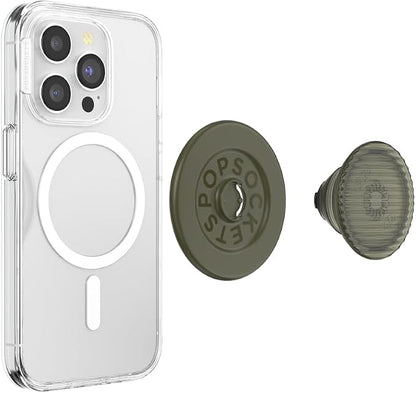 PopSockets Phone Grip for MagSafe, Magnetic Holder, Phone Stand, Green - Fluted Fatigue