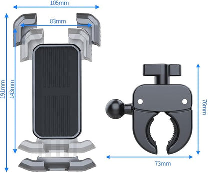 Bicycle Phone Holder,Bike Cell Phone Holder for iPhone Samsung Galaxy Note & 4.5-7" Smartphone,360° Rotatable Handlebar Phone Mount for Electric Scooter ATV Road Mountain Bike Golf Cart Navigation