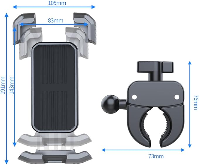 Bicycle Phone Holder,Bike Cell Phone Holder for iPhone 16 15 14 13, Galaxy S24 S23 & 4.5-7" SmartPhone,360° Rotatable Handlebar Phone Mount for Scooter ATV Road Mountain Bike Golf Car Navigation