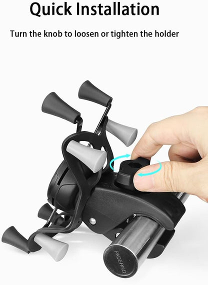 Strg Phone Mount with Clamp for Rails 1.0" to 2.0" in Diameter, Motorcycle Bike Phone Holder for Bike Motorcycle ATV/UTV Handlebar and More Rails (Clamp Pitch Diameter: 1.0" to 2.0")