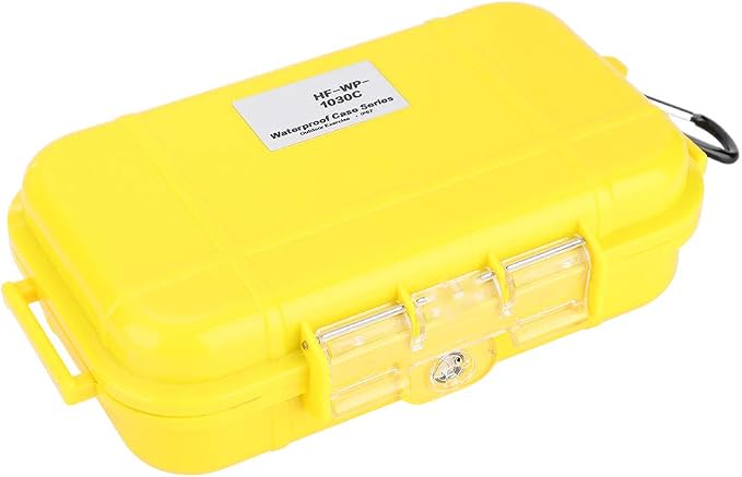 Tiiyee Small Waterproof Storage Case, Dry Box Protective Case Shockproof Survival Storage Container 6.29 * 3.54 * 1.57in Floating Hard Shell Wet Dry Box Airtight for Fishing Outdoor Gear