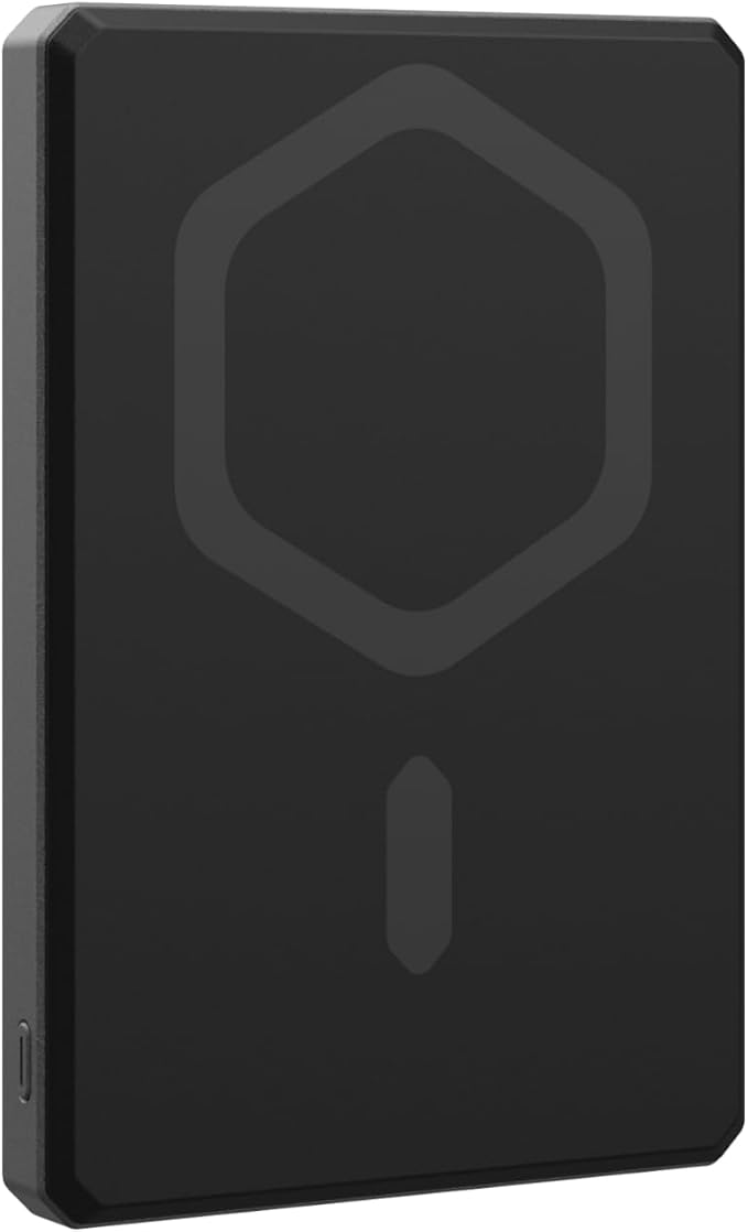 URBAN ARMOR GEAR UAG 5000mAh Power Bank SRGE 20W USB-C Slim Magnetic Wireless Portable Charger Fast Charging Battery Pack Compatible with iPhone 17, Samsung Galaxy S26, Black/Grey
