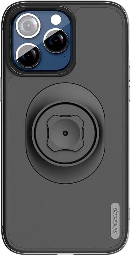 sincetop Shockproof Case with Quick Mount Adapter for iPhone 14 Plus(6.7") - Quick Attach Your Cellphone to Any Bike Mount/Car Phone Holder/Armband/Belt Clip Black