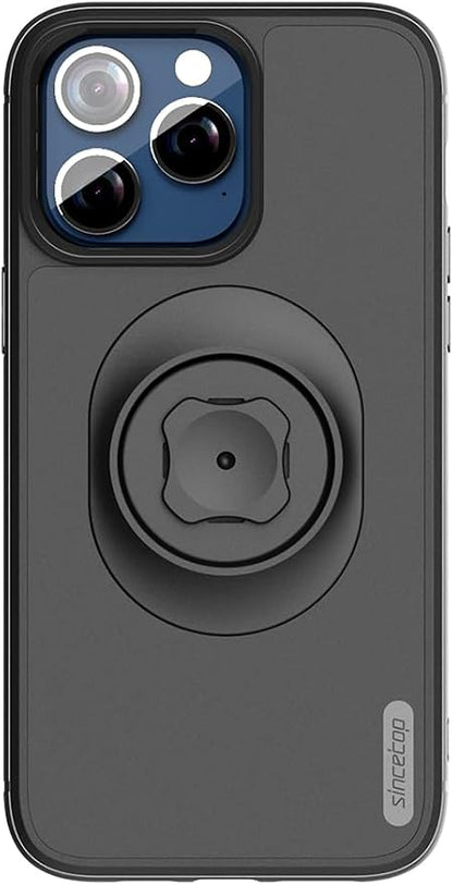 Shockproof Case with Quick Mount Adapter for iPhone 12ProMax(6.7") - Quick Attach Your Cellphone to Any Sincetop Bike Mount/Car Phone Holder/Armband/Belt Clip Black
