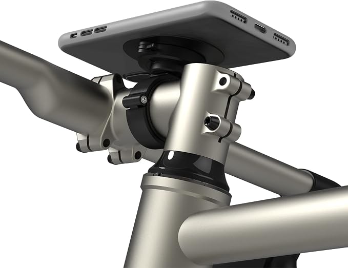 Bike Phone Mount - Stable Aluminium Bicycle Handlebar/Stem Phone Holder with Secure Dual-Lock, 1-Hand Quick Release for 4-7.3 inch Cell-Phones, Cycling Clamp Fit E-Scooter, MTB, Mountain, Road Bikes