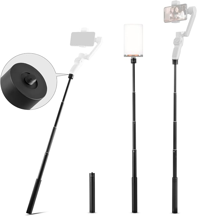 Gimbal Extension Pole, ZHIYUN 29" Extension Rod for Gimbal Stabilizer, Adjustable Selfie Stick with 1/4" Thread Compatible with DJI OM 6/5/4/ Smooth 5 Q3 4/GoPro Vlog Pocket/Go 2 EVO Action Camera