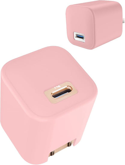 Silicone Protective Case for Anker Nano 45W USB-C Charger, Full-Body Protective Cover with Precise Cutouts, Shockproof Dustproof Charging Block Protector Sleeve & Scratch-Resistant Sleeve (Pink)