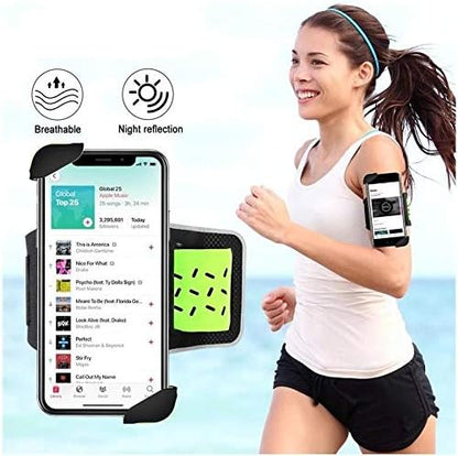 BoxWave Holster Compatible with Fairphone 3+ - FlexSport Armband, Adjustable Armband for Workout and Running - Stark Green